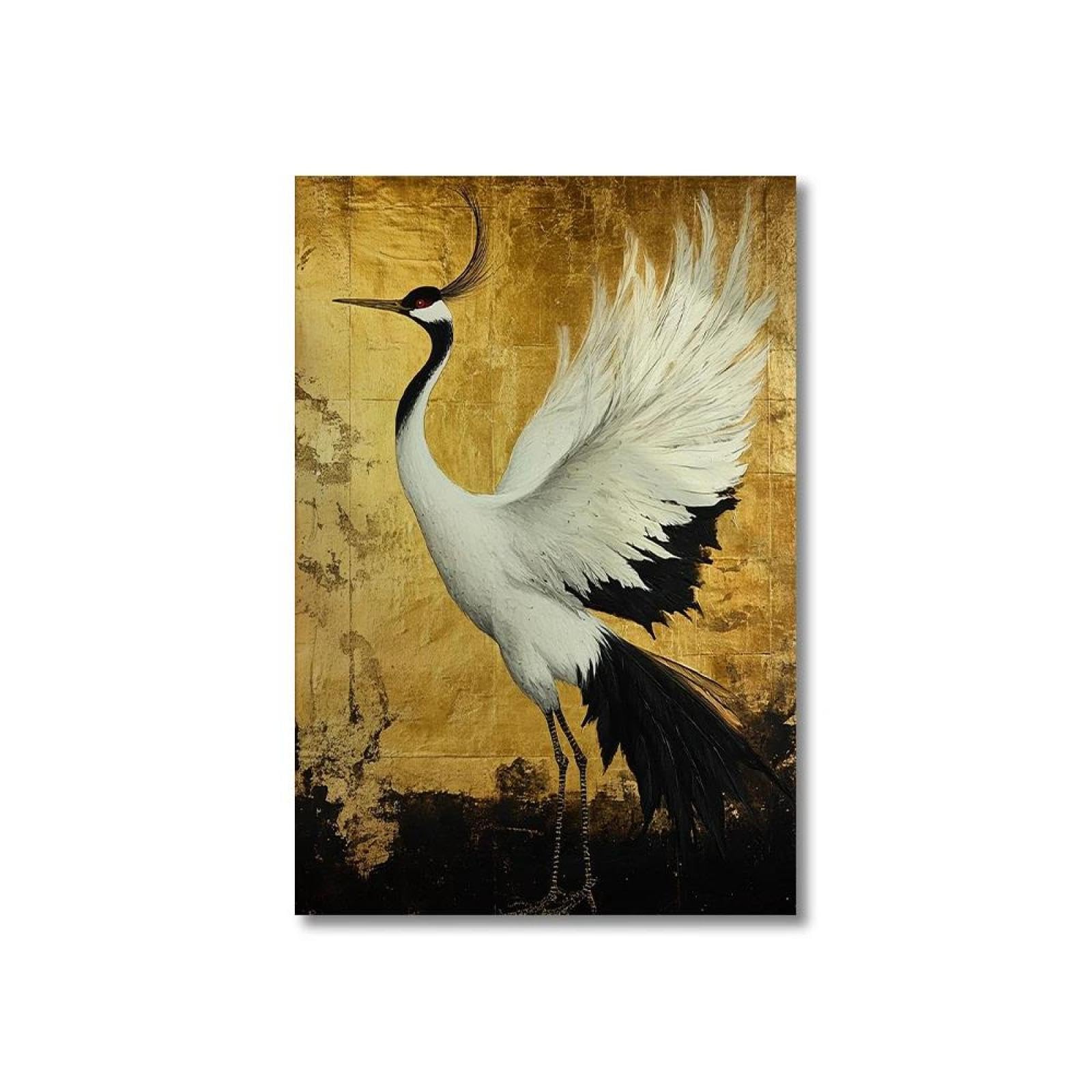 Baibexing Abstract Flying Birds Canvas Painting Posters Prints Wall Art Picture Home Decor A6 21X30Cm Unframed