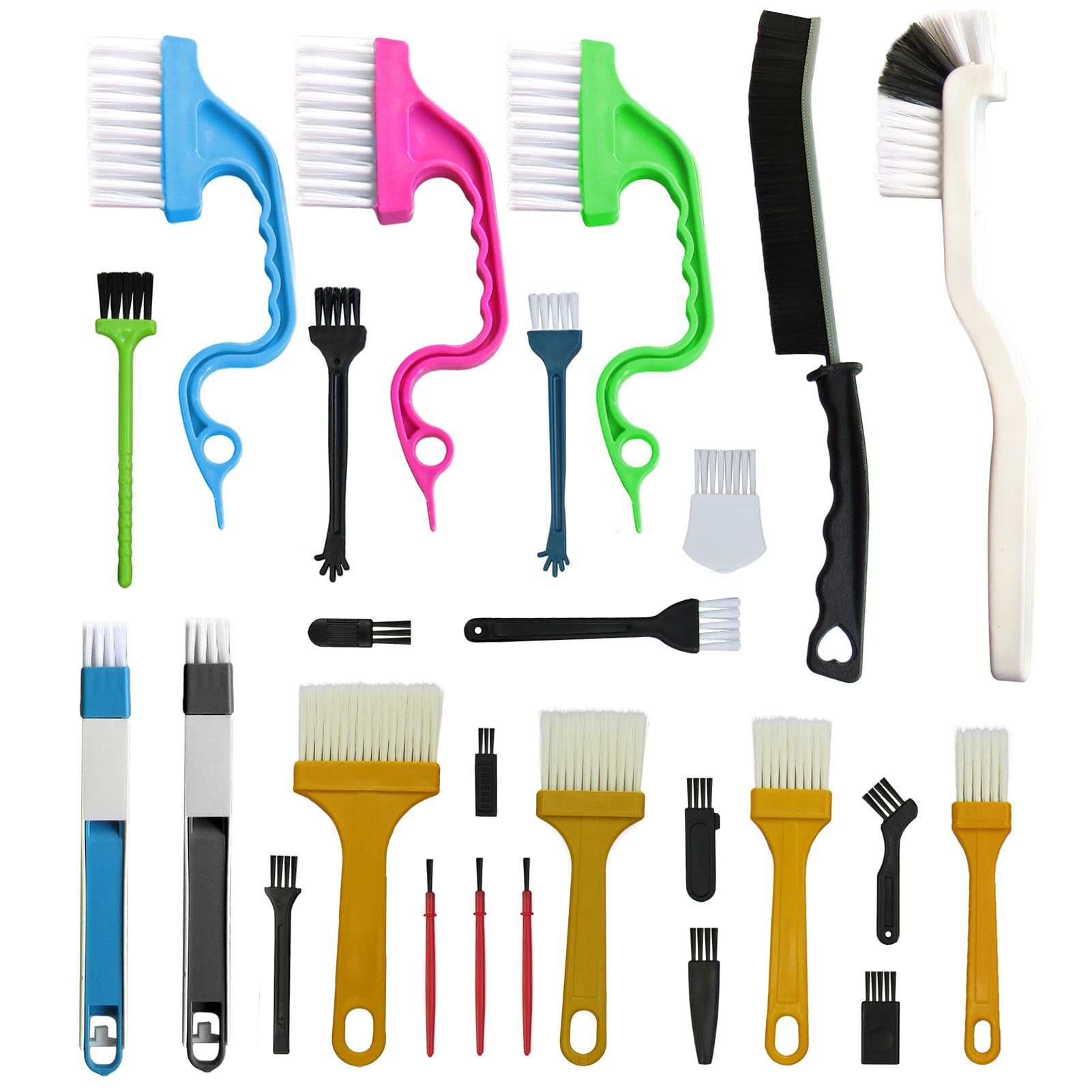 26Pcs Small Cleaning Brush,Crevice Cleaning Brushes Small Spaces,Gap Cleaning Tool Set,Window Groove Cleaning Brush,Crevice Cleaning Tool