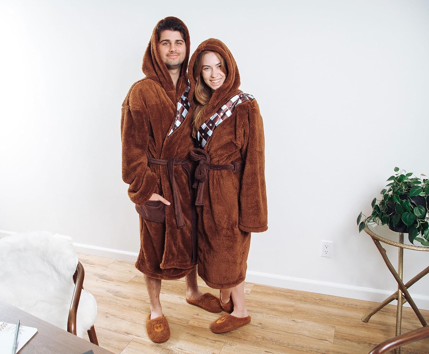 Ukonic Star Wars Chewbacca Robe and Slipper Set for Adults | Small/Medium