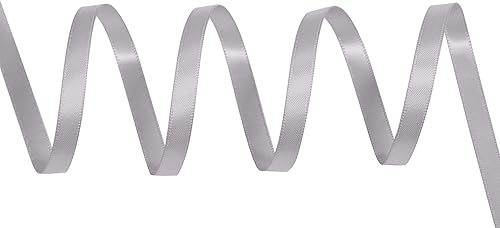 Miniatura 3 de YAMA Rollo de cinta de satén de doble cara plateada de 14 pulgada, 25 yardas, cinta de satén plateada para envolver regalos, cintas, decoraciones,