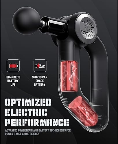 Miniatura 5 de S6 Pro Pistola de masaje de percusión de tejido profundo con amplitud de 0.630 in, pistola masajeadora muscular profesional para aliviar el dolor de