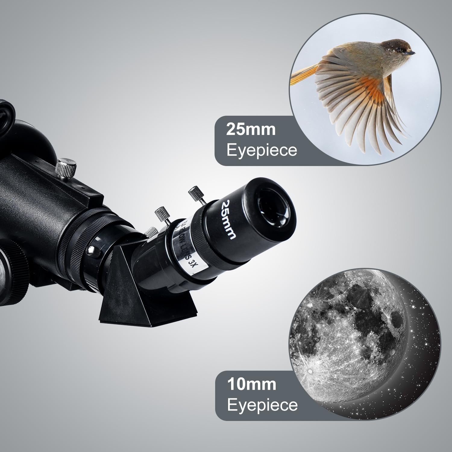 Telescope 80mm Aperture 600mm with Fully Multi-Coated Optics - Professional-Grade Astronomy Tool for Beginners, Includes Wireless Control, Phone Adapter, Moon Filter & Bag，Black