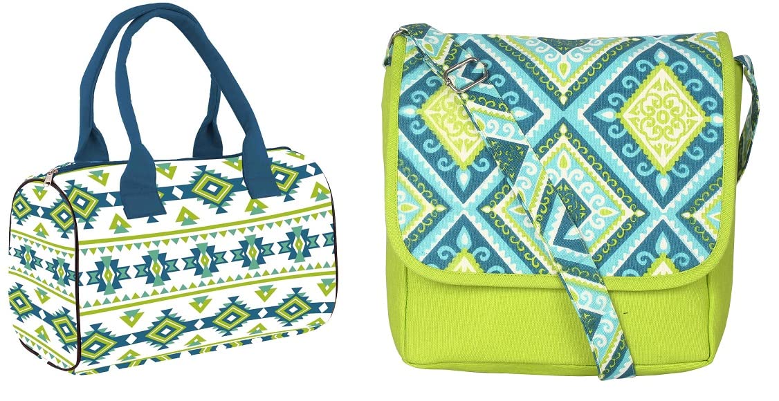 Eco-Friendly Handmade Signature Design in Multi Color Printed Indian Pure Cotton Large Duffel Bag-image-18