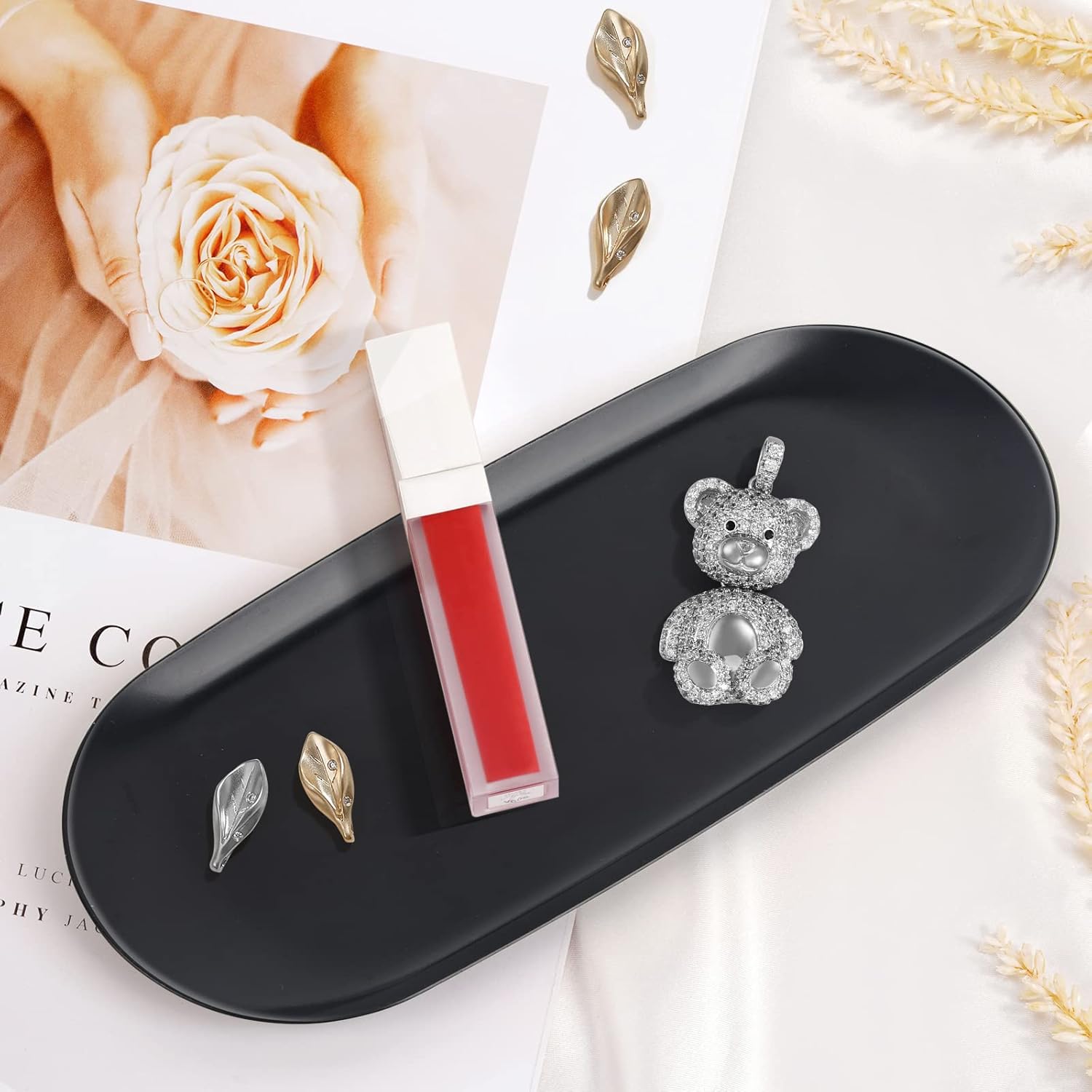 Candle Trimmer Tray, Candle Accessories Candle Wick Trimmer Tray Plate Black, Candle Holder Tray(9.05 x 3.74 x 0.39 inch) - Image 5