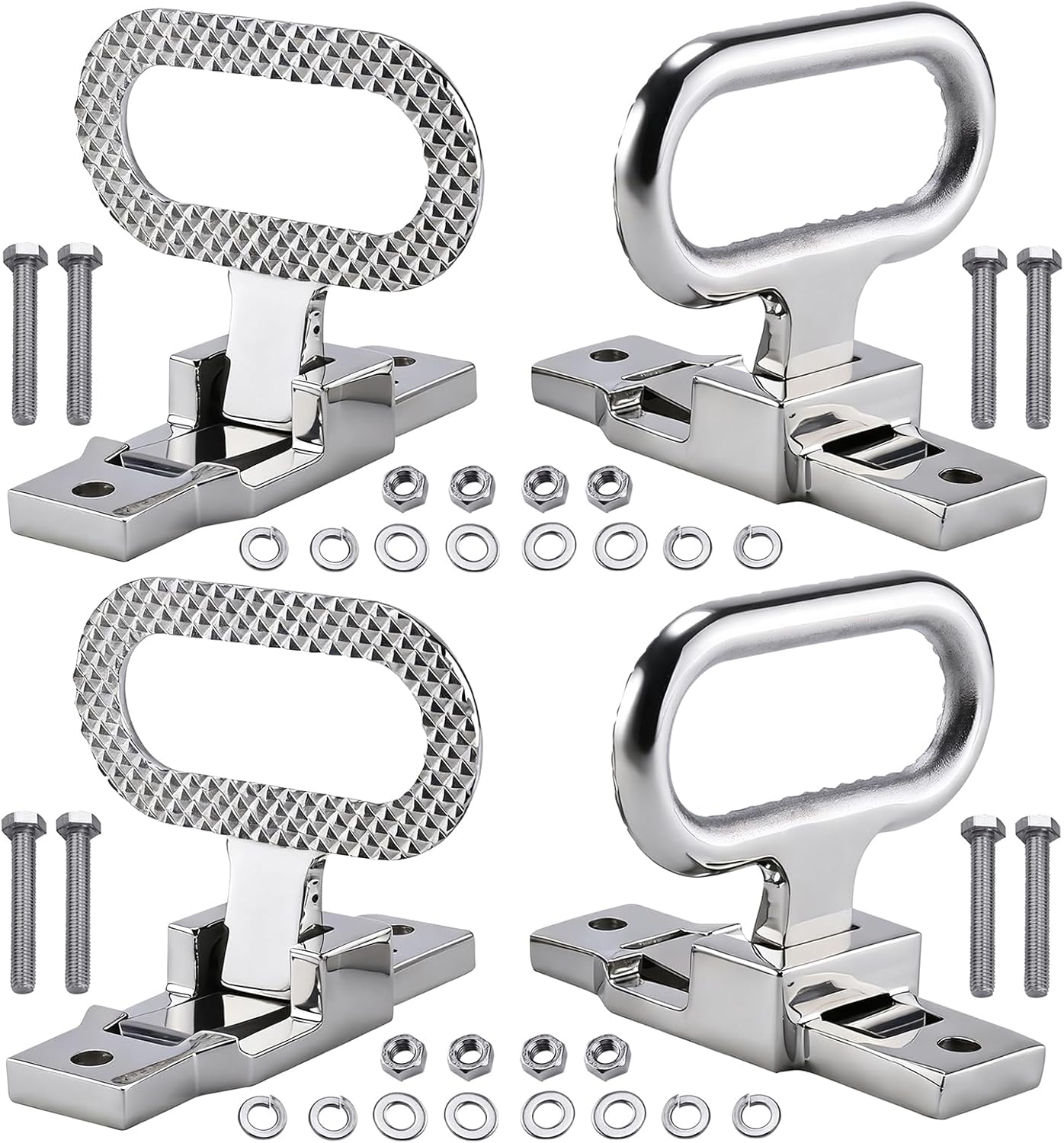 NovelBee 4pcs Trailer Folding Step,Heavy Duty Flip up Step,316 Stainless Steel Folding Mast Step for Truck,Trailers,Boat,Yacht,Car