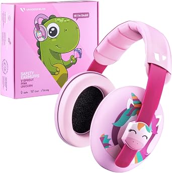 Baby Ear Protection Headphones for Noise - 3 to 24 Months Infant Earmuffs | Vanderfields adjustable ear defenders protect babys hearing with certified noise-cancellation and pressure-free cushions.