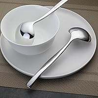 Vista 3 de Pekky Cuchara pequeña para sopa, cucharón de acero inoxidable, 4 piezas
