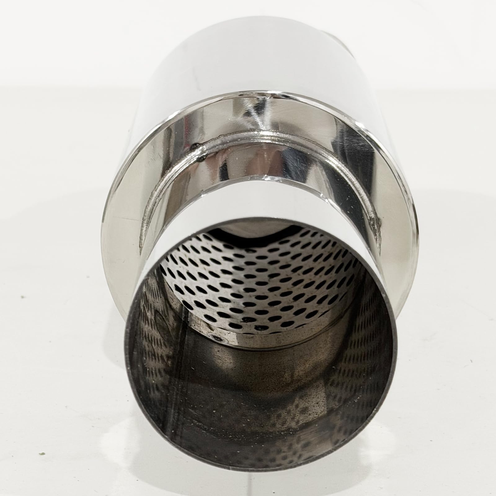 Catekro Silenziatore di scarico ingresso 63mm, Silenziatore finale in acciaio inossidabile Scarico sportivo ingresso 2,5" uscita 2,5" Silenziatore finale di scarico da 11 pollici Risonatore Ricambio