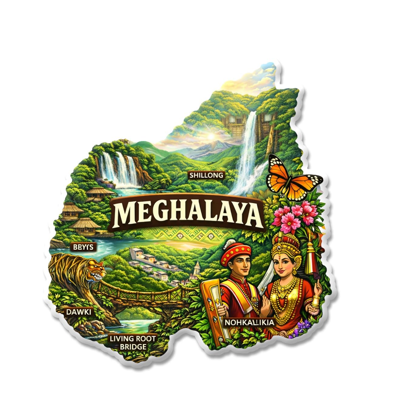 Kerala Fridge Magnet - God's Own Country Design -21