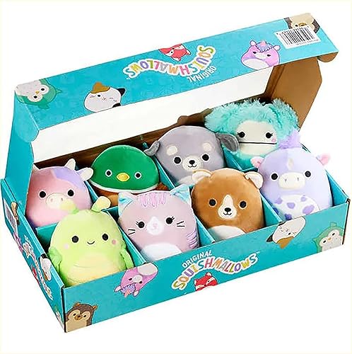 Squishmallows Juego de 8 cajas oficiales - Paquete de peluches favoritos de 5 pulgadas y 5 pulgadas Greta Patty Brian Pilar Joelle Tabitha Meadow Squishmallows Juego de 8 cajas oficiales - Paquete de peluches favoritos de 5 pulgadas y 5 pulgadas Greta Patty Brian Pilar Joelle Tabitha Meadow