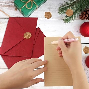 Letter Writing Set Vintage Letter Writing Paper and Envelopes Vintage Writing Set with 40 Letter Paper 12 Vintage Envelopes 12 Sealing Wax Stickers for Love Letters, Invitations & Thank You Cards
