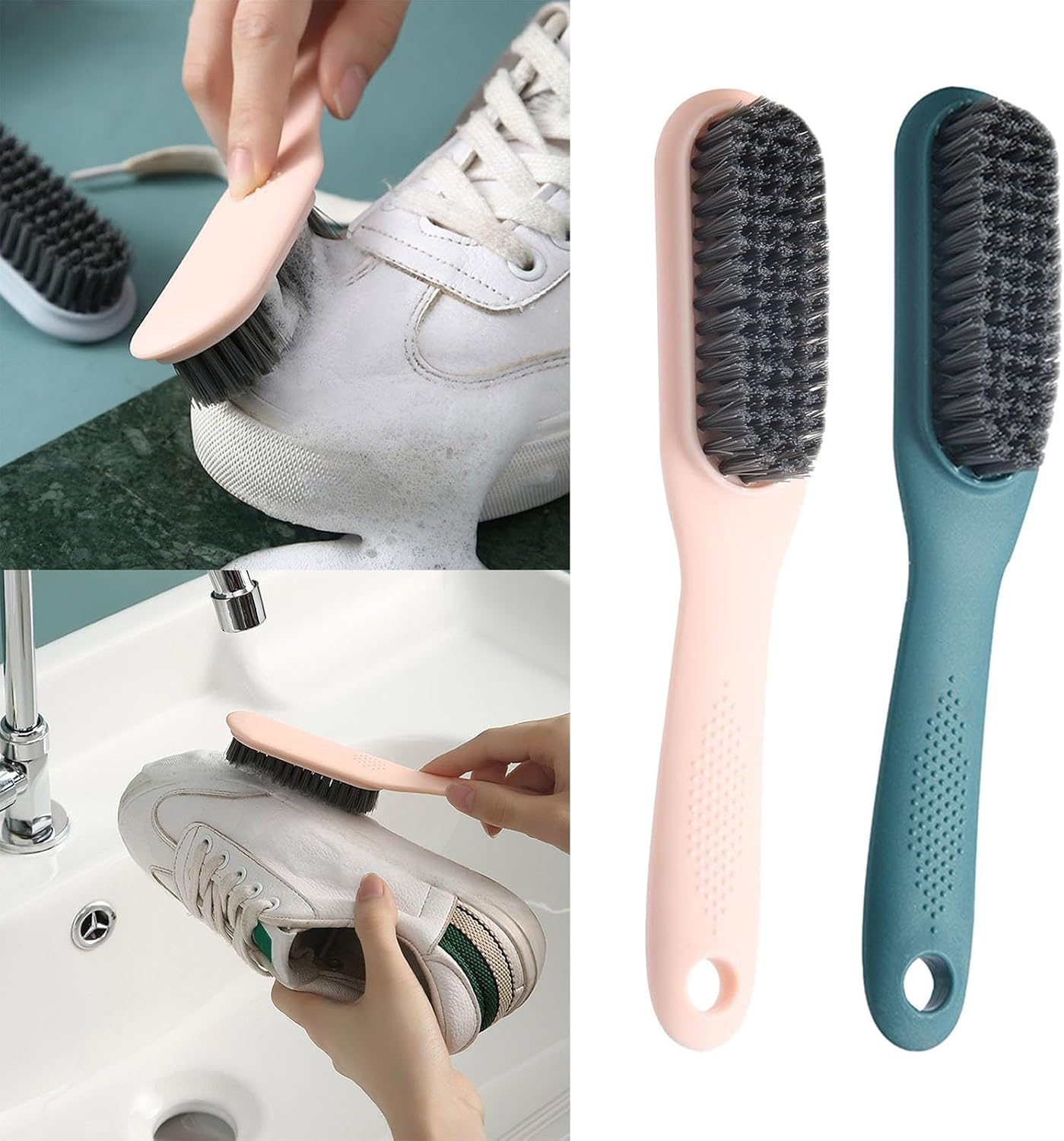 Household Long Handle Shoe Brush Laundry Brush Soft Brush Soap for Shoe and Clothes Brush/20/81 (Colour: Pink Size: One Size) (Dark Blue One Size)
