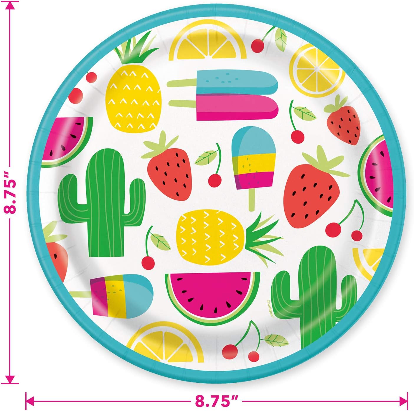Sweet & Succulent Party Supplies - Cactus and Sweets Paper Dinner Plates and Luncheon Napkins (Serves 16)