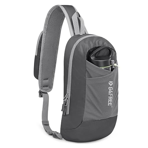 G4Free Sling Bag RFID Blocking Lightweight Crossbody Backpack Chest Shoulder Bag for Travel Sports Running, Dark Grey, 19 x 8 x 33 cm, Casual
