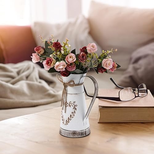 Miniatura 4 de VOSAREA Florero blanco de hierro, adecuado para uso en interiores y exteriores