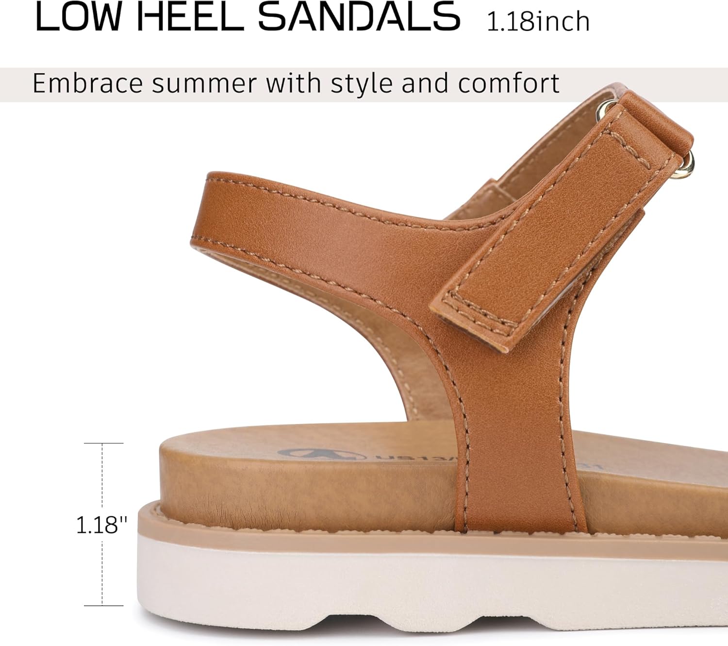 Girls Sandals Low Heel Open Toe Summer Flats Shoes Dress Sandals for Little/Big Kids