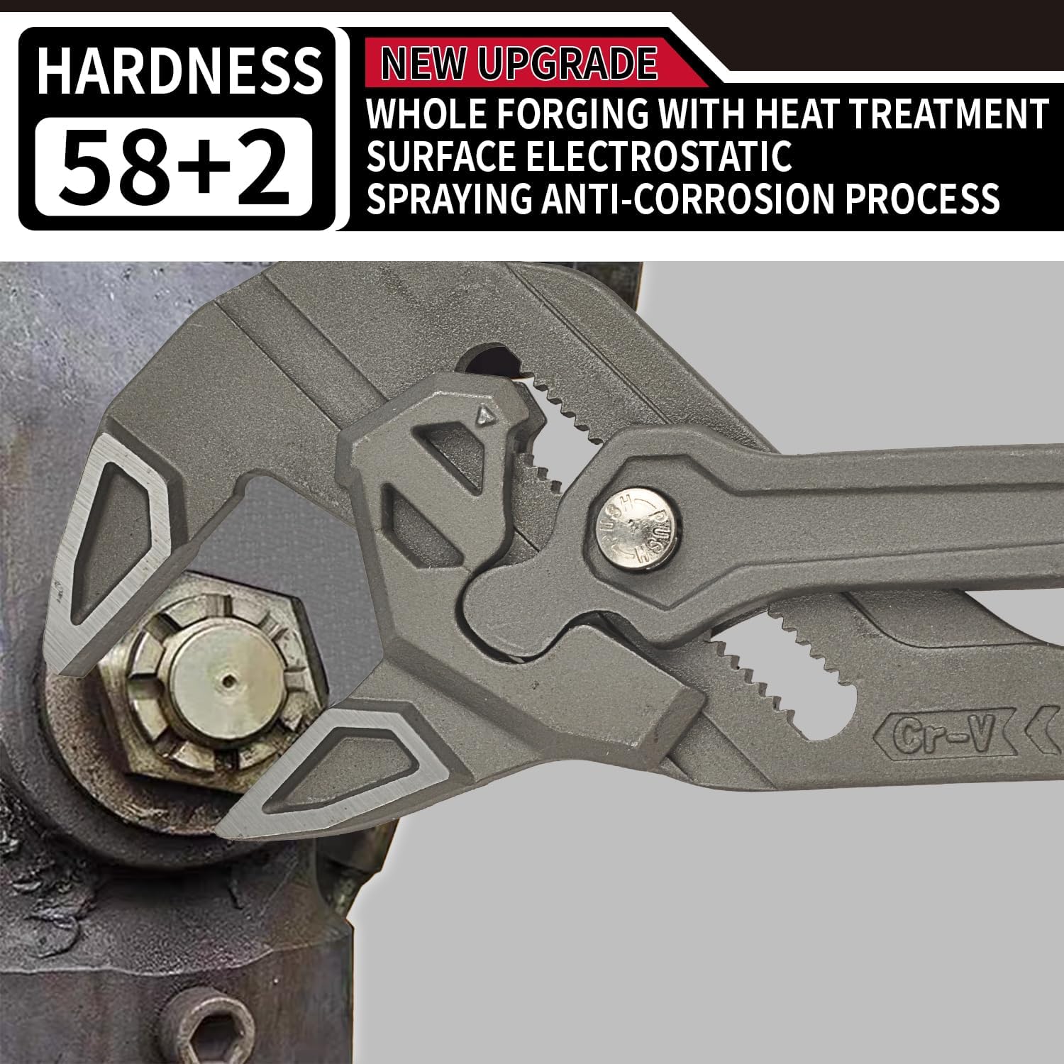 DSCTOOLS Multi-Use Adjustable Plier Wrench, Push Button Quick Adjust Tongue-and-Groove Pliers,Slip Joint Pliers, Plumbing Pliers (7/10/12Inch) (12"/300MM)