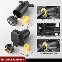 Vista 87 de Nilight Adaptador de remolque de hoja plana de 7 vías a 4 vías, carcasa de nailon resistente a prueba de agua, conector de cableado de 7 pines a 4