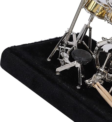 Miniatura 7 de Pssopp Mini modelo de tambor en miniatura Instrumento musical conjunto de tambores pantalla modelo decoración de instrumentos de escritorio para