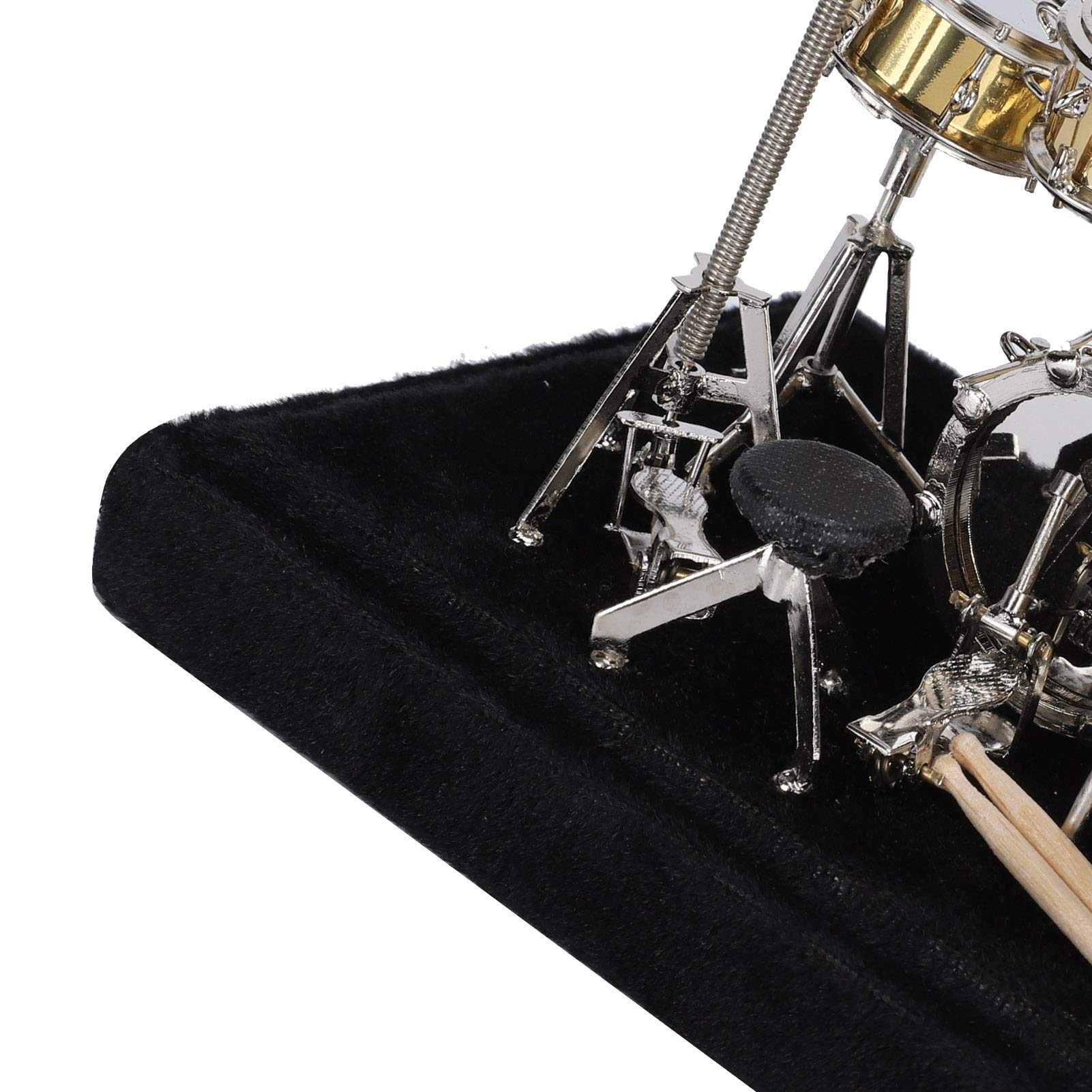Mini zestaw perkusyjny retro metalowy miniaturowy instrument muzyczny wahadłowe kije przezroczysta pokrywa ozdoby do dekoracji wnętrz