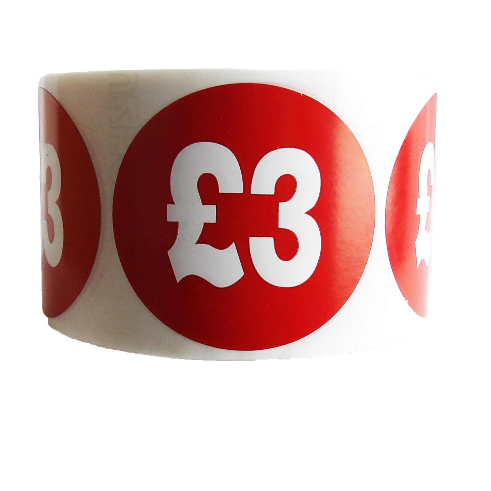 500x RED Price £3 SELF Adhesive Stickers Sticky Labels Swing Labels for Retail (5)