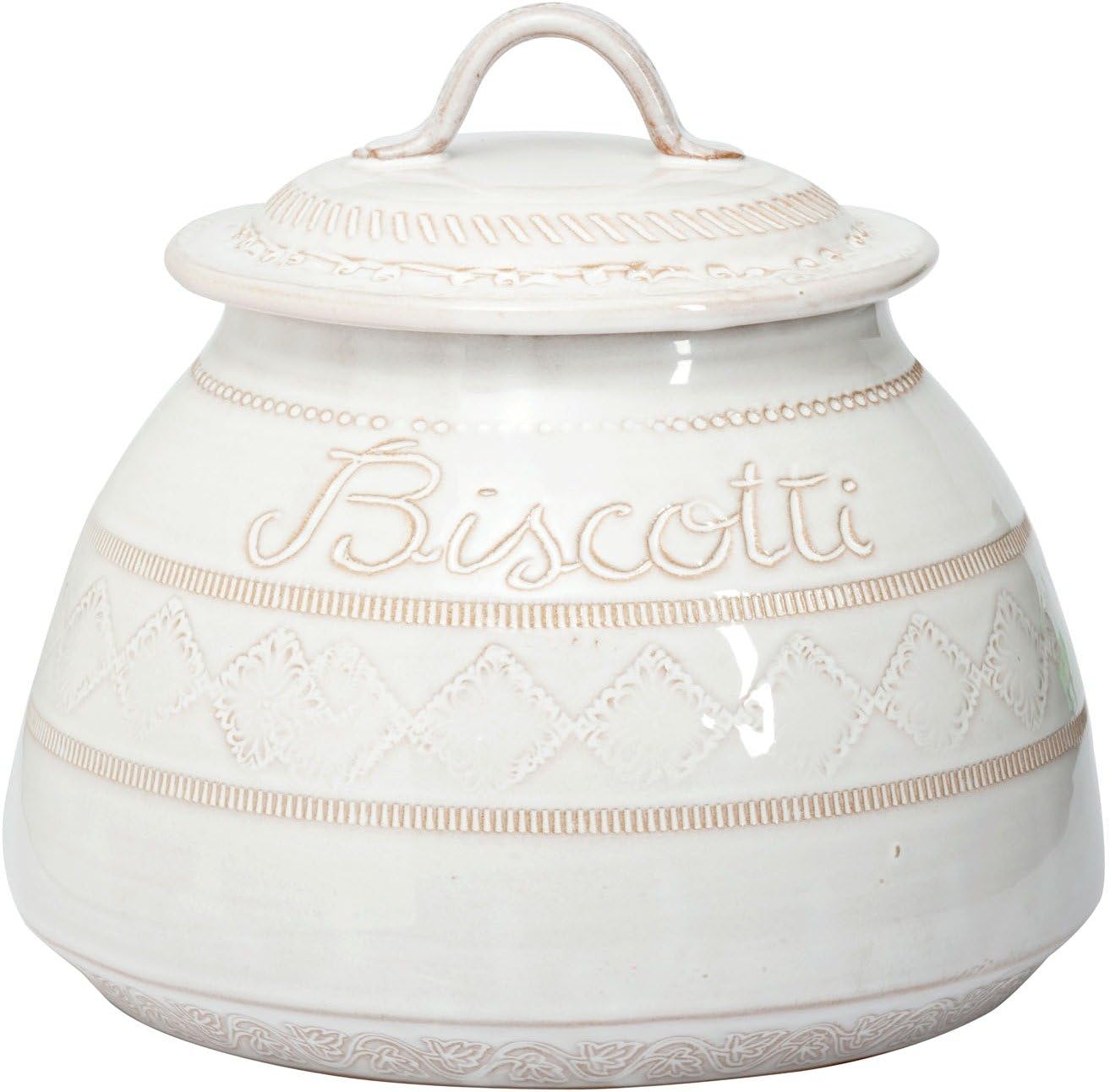 Vietri Bellezza White Biscotti Jar Available In White Only