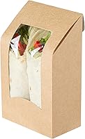 Vista 9 de Restaurantware -Cafe Vision - Contenedores para sándwich de 5.9 x 3.7 pulgadas, 200 cajas de papel sándwich de corte angular, con ventana