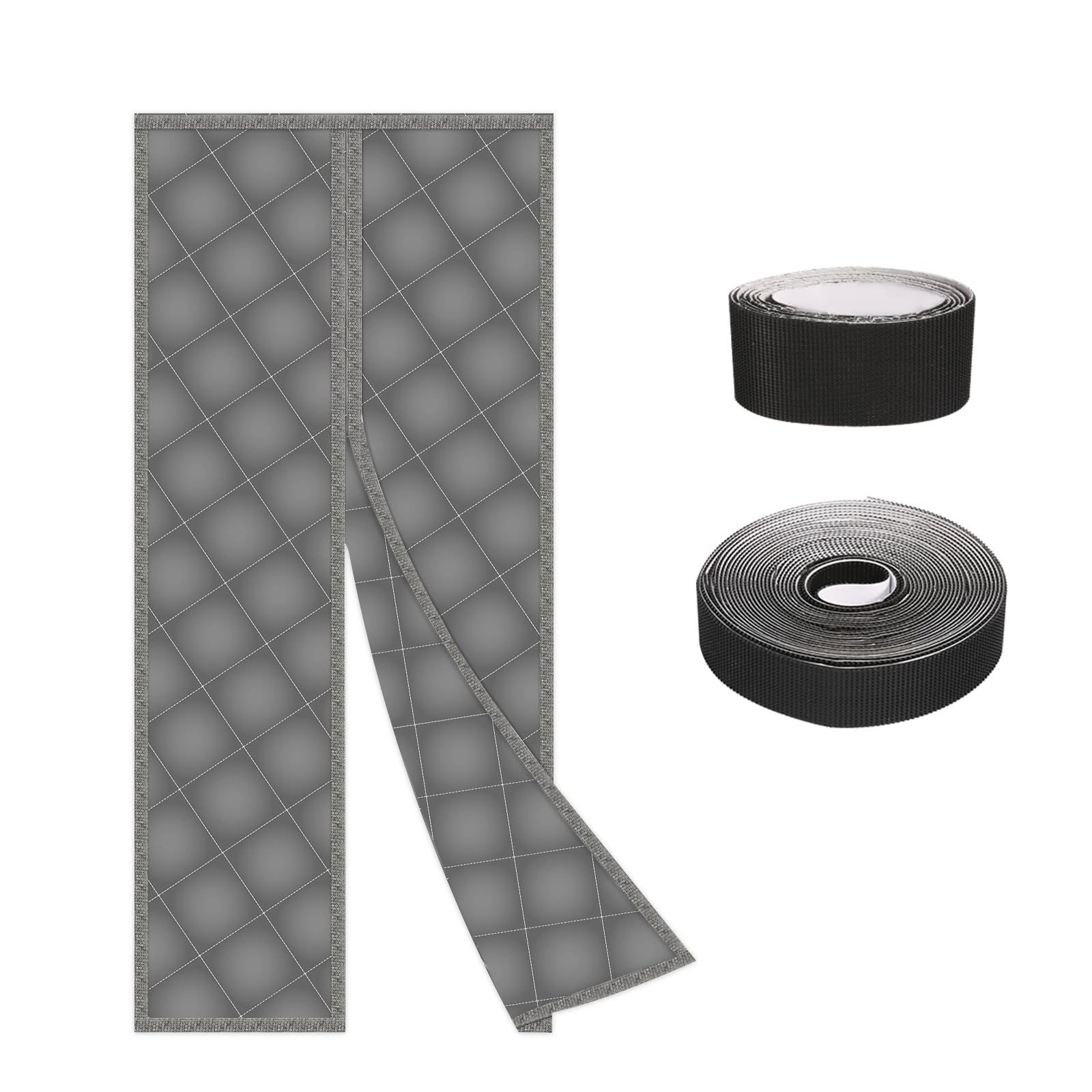 90 x 210 cm cortina térmica para puerta protección contra el frío, cortina magnética de protección térmica para puertas, cortina térmica para interiores, aislamiento térmico, sin agujeros, para puerta
