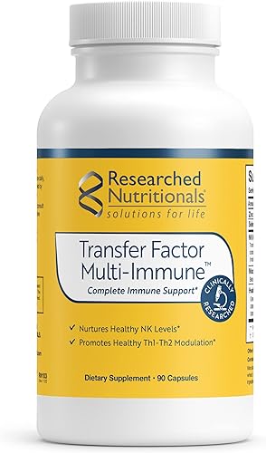 Researched Nutritionals Transfer Factor Multi-Immune - Apoyo inmunológico completo con zinc, beta glucano, suplemento de hongos y cápsulas de