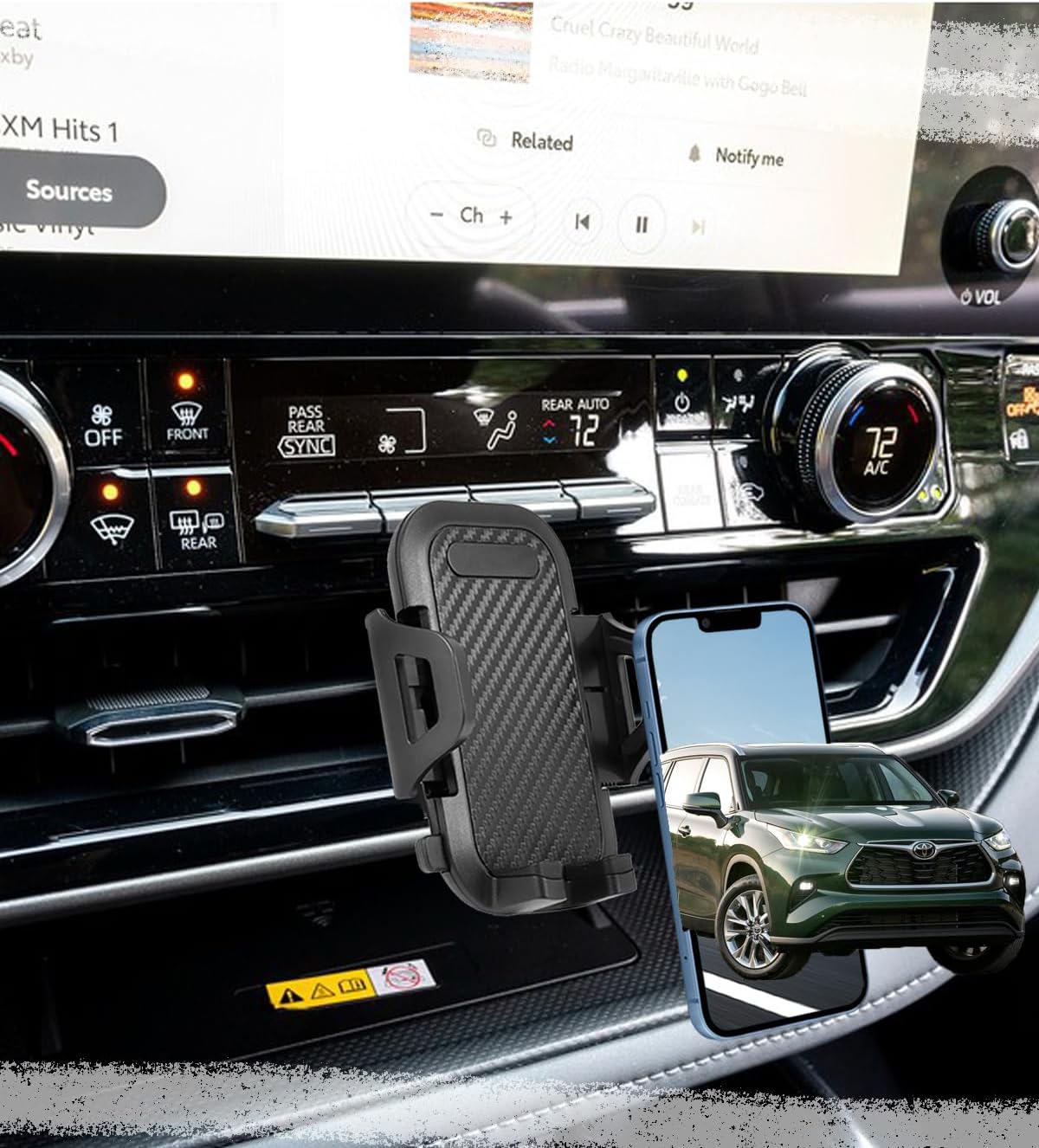 Zchan Car Phone Holder Fit for Toyota Highlander/Hybird