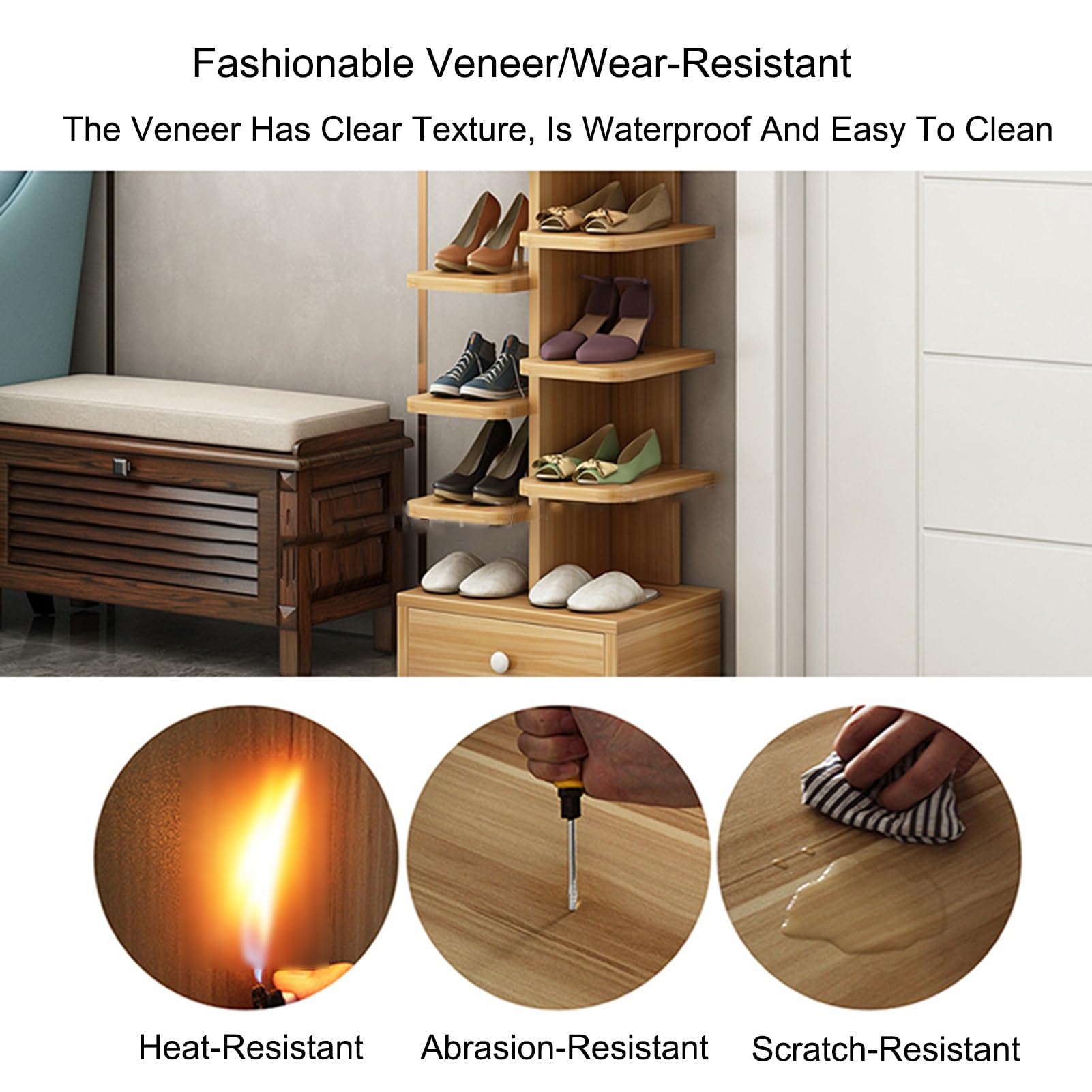 Zapatero Vertical de 5, 6, 7 y 8 Niveles para Entrada y Dormitorio, solución de Almacenamiento de Zapatos Estrecho, Elegante diseño Rojo (113 x 42 cm/44,5 x 16,5 Pulgadas)