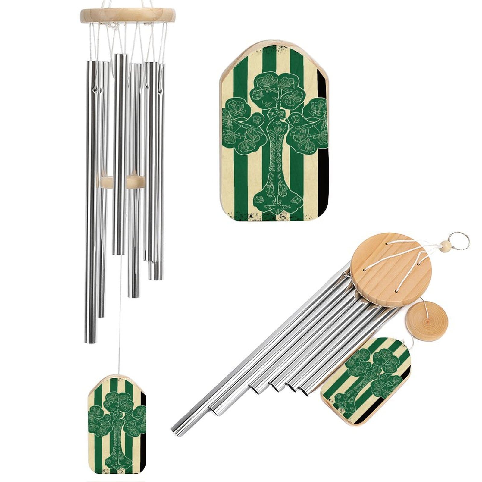 Nkjjstes Irish Flag Large Outdoor Wind Chime Memorial Windchimes For Garden Hanging Decor Sympathy Gifts