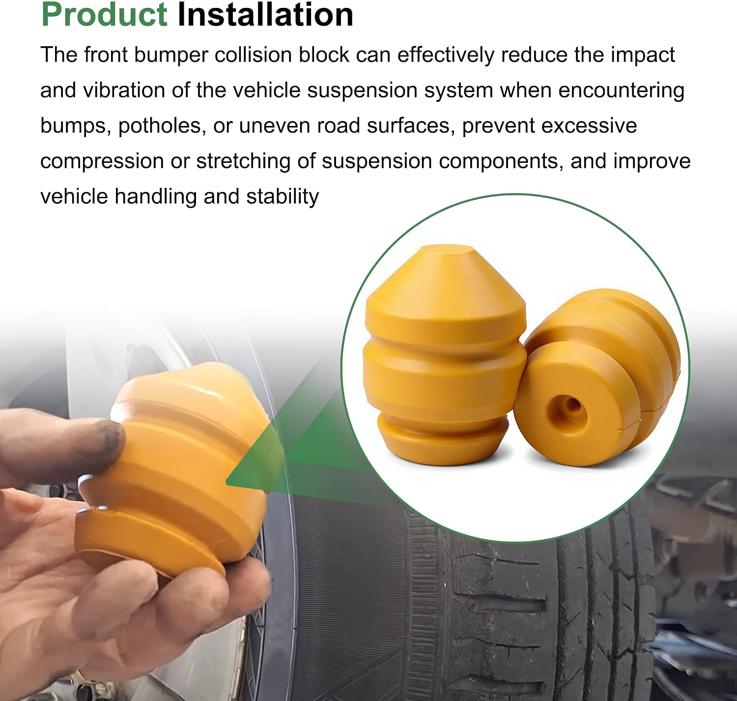 2PCS 52113300AB 5211A-A3300 Front Bump Stops Compatible with Dodge Ram 2500 2003-2014 for Dodge Ram 3500 2003-2012 Lower Control Arm Jounce Bumpers (2WD Only)
