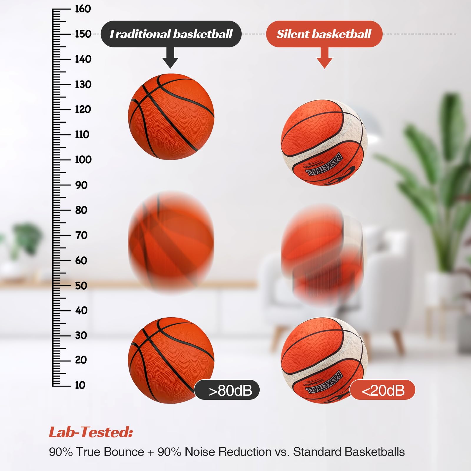Ballon de basket-ball silencieux, ballon d'entraîneent silencieux en