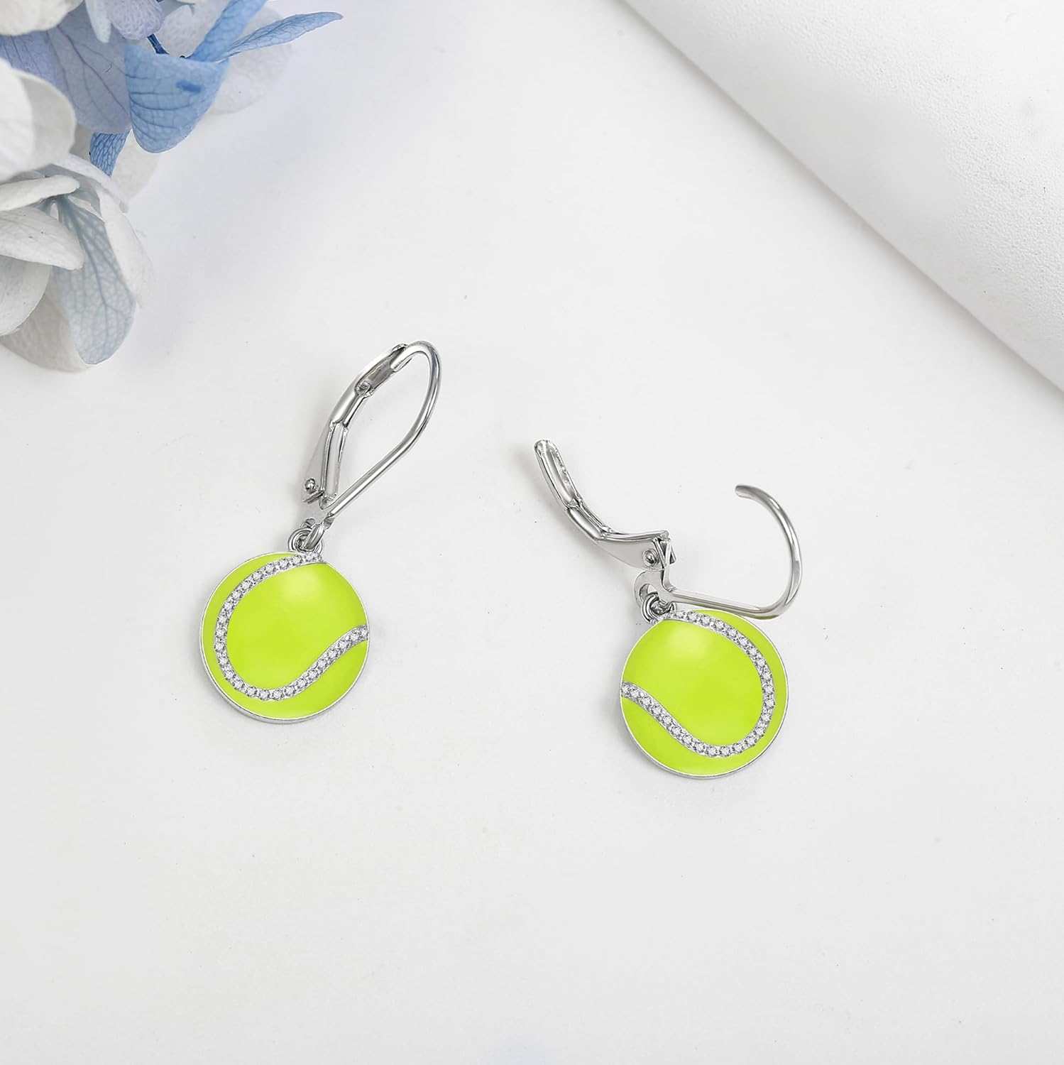 YFN Sports Jewelry Earrings 925 Sterling Silver Baseball Softball Basketball Rugby Football Tennis Volleyball Earrings for Women and Sports Fans Gifts