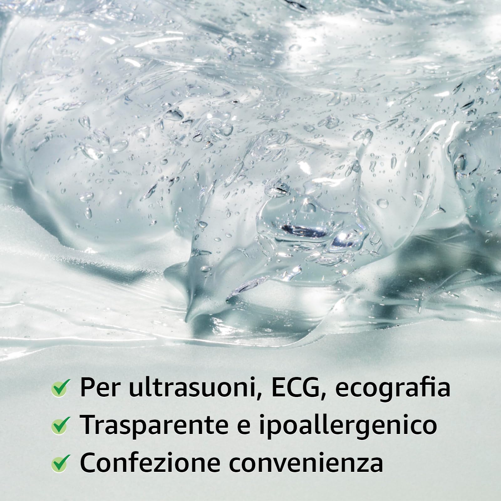 SECOSTORE Gel Conduttore Trasparente, Ultrasuoni Ecografia ECG Luce Pulsata, Ipoallergenico | Confezione 5 litri + Dosatore 250 ml