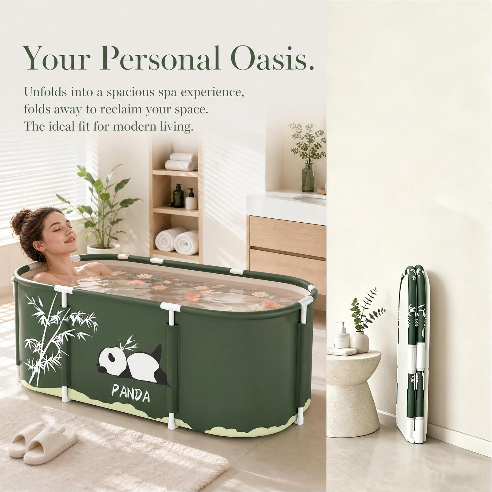 Vasca da bagno pieghevole per adulti, 115 x 60 x 50 cm, portatile, bagno caldo, bagno di ghiaccio, spa, secchio da bagno, spesso multistrato, grande vasca da bagno con schienale, cuscino e gonfiabile