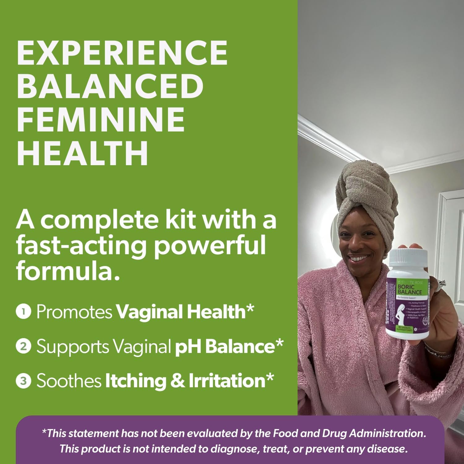 Intimate Rose Combo Pack! Flora Bloom Probiotics for Women (One Bottle) and Boric Balance Boric Acid (One Bottle) 2 Pack