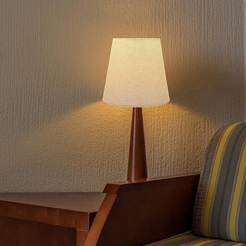 Miniatura 5 de Beaupretty Pantalla de tela de barril E27 pequeña pantalla de lámpara de escritorio cubierta de luz de reemplazo para hotel casero