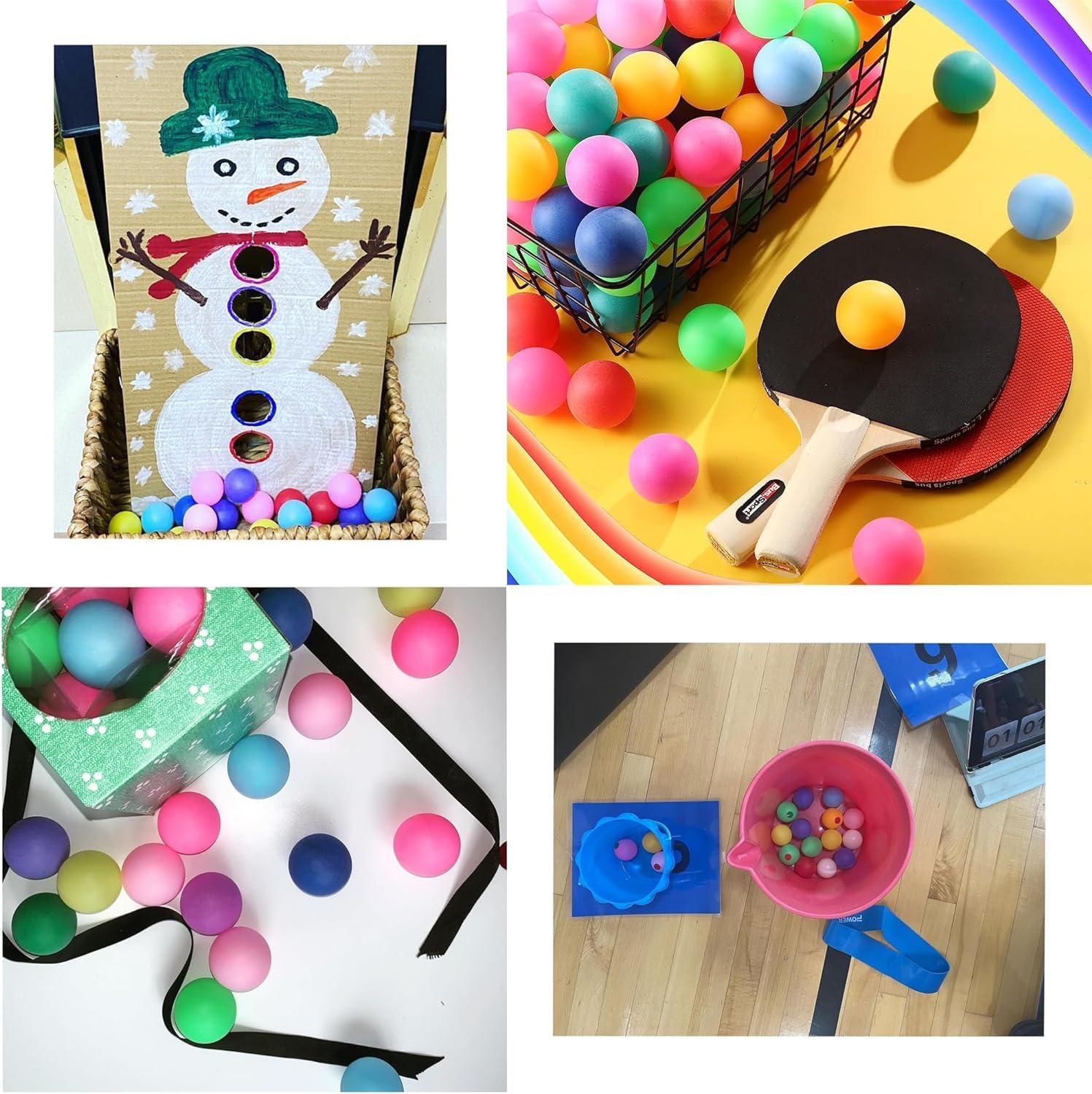 40 Balles De Ping-Pong Colorées En Plastique - Pour Jeux, Animaux, Décoration - Multicolores