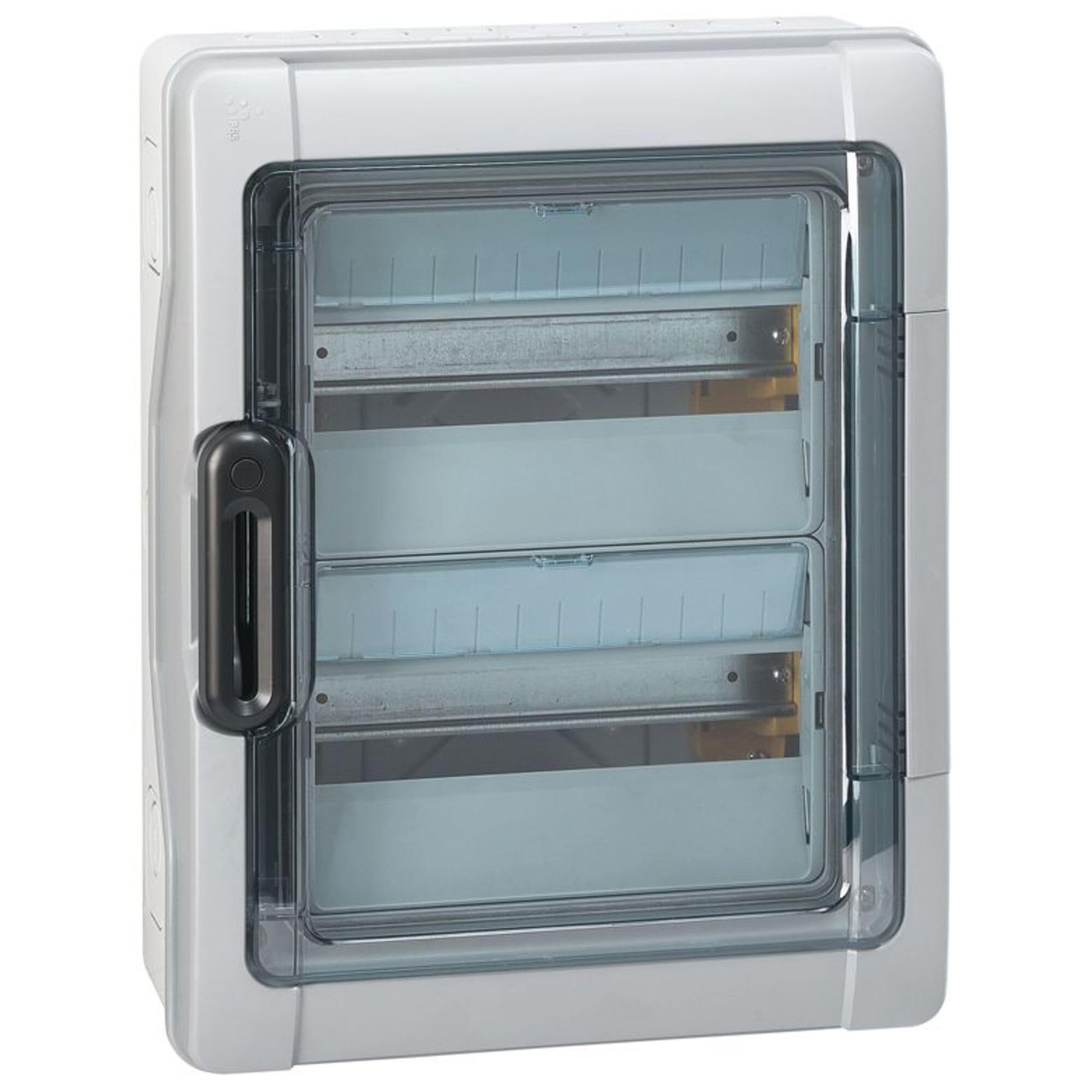 Legrand, Plexo Feuchtraumverteiler, Sicherungskasten, Aufputz, IP65 - IK09, 2-reihig, 24 Module, Innen- und Außenbereich, Nachrüstbar, Schutzklasse II, -20 - +70 °C, 432 x 340 x 161 mm, 601982