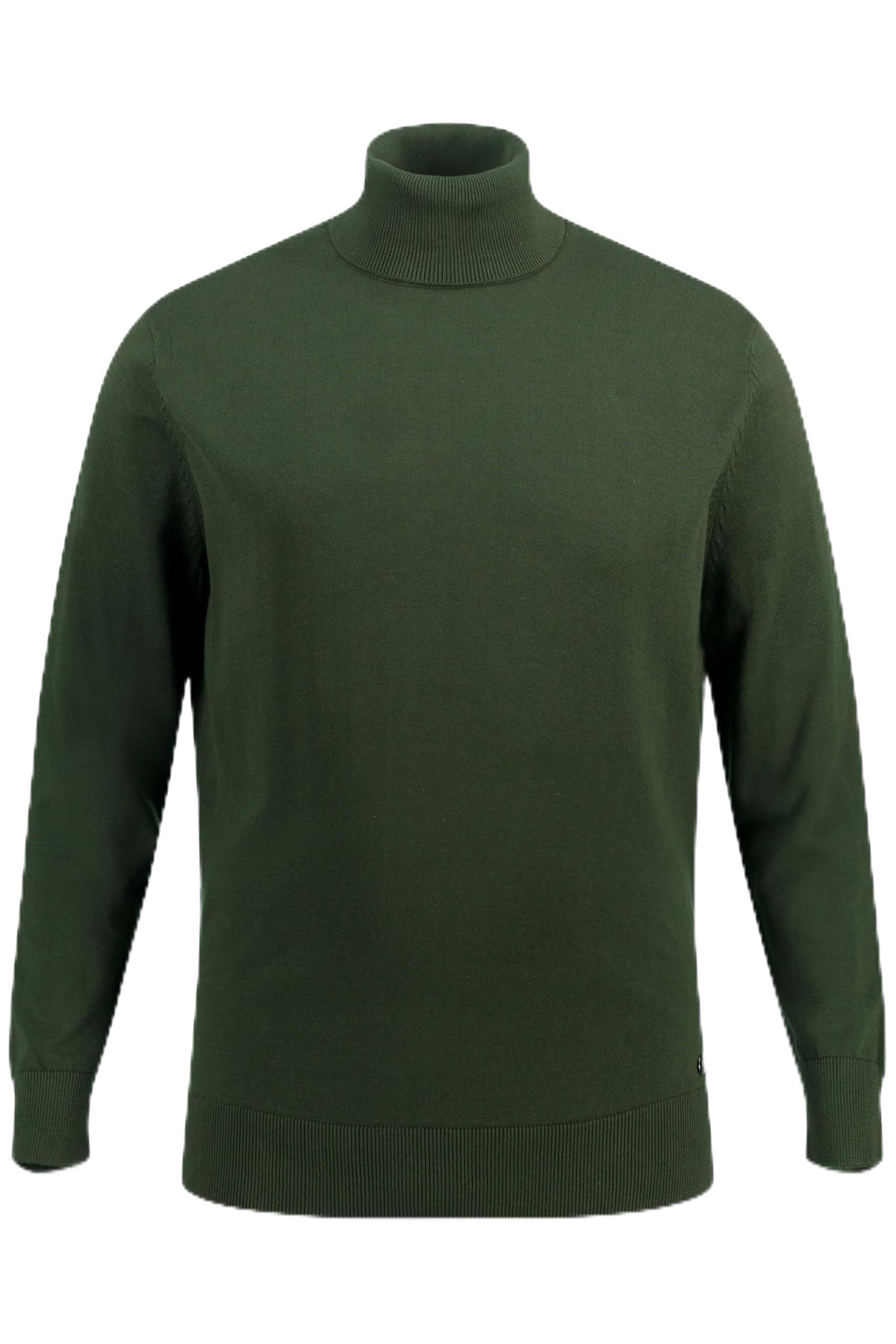 JP 1880 Menswear Big & Tall Plus Size L-8XL Roll Neck Sweater, fine Knit Dark Green XXXXXXX-Large 820776123-7XL