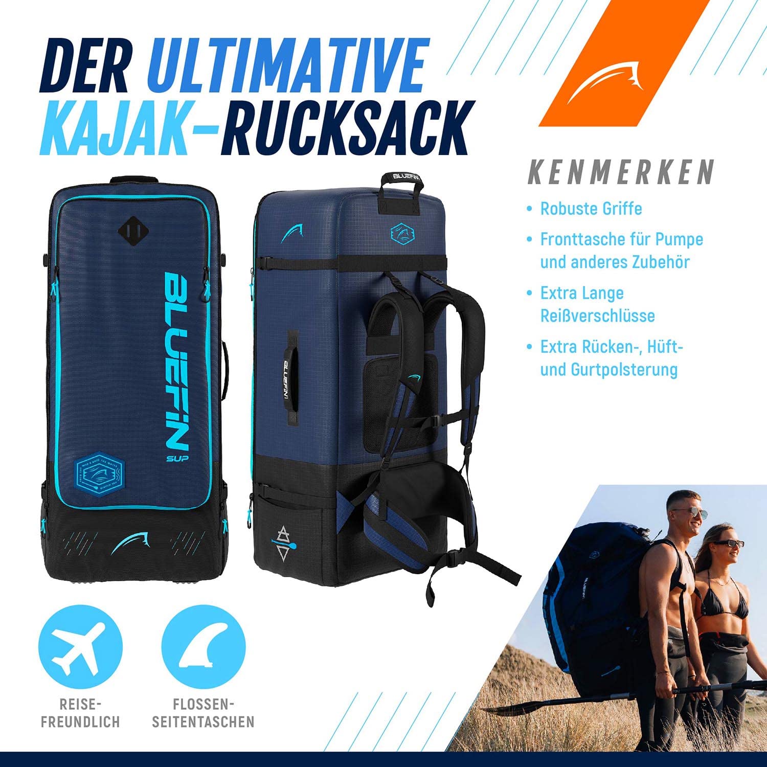 Bluefin Scout und Ranger Aufblasbares Kajak | Alternative zum Aufblasbaren Kanu | Erhältlich in Zwei Größen - Scout 1-Personen und Ranger 2-Personen