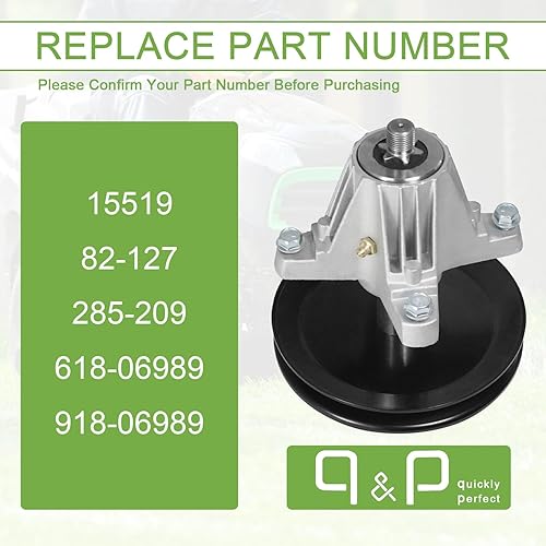 Miniatura 4 de q&p Conjunto de husillo eléctrico para exteriores Reemplazo MTD 618-06989 918-06989 compatible con modelos MTD T1500 T1600 LT 4600 CLT46CVT