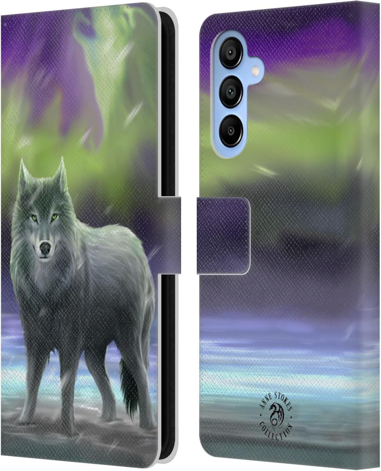 Head Case Designs Officially Licensed Anne Stokes Lunar Wolves Leather Wallet Case Compatible with Samsung Galaxy A16 5G