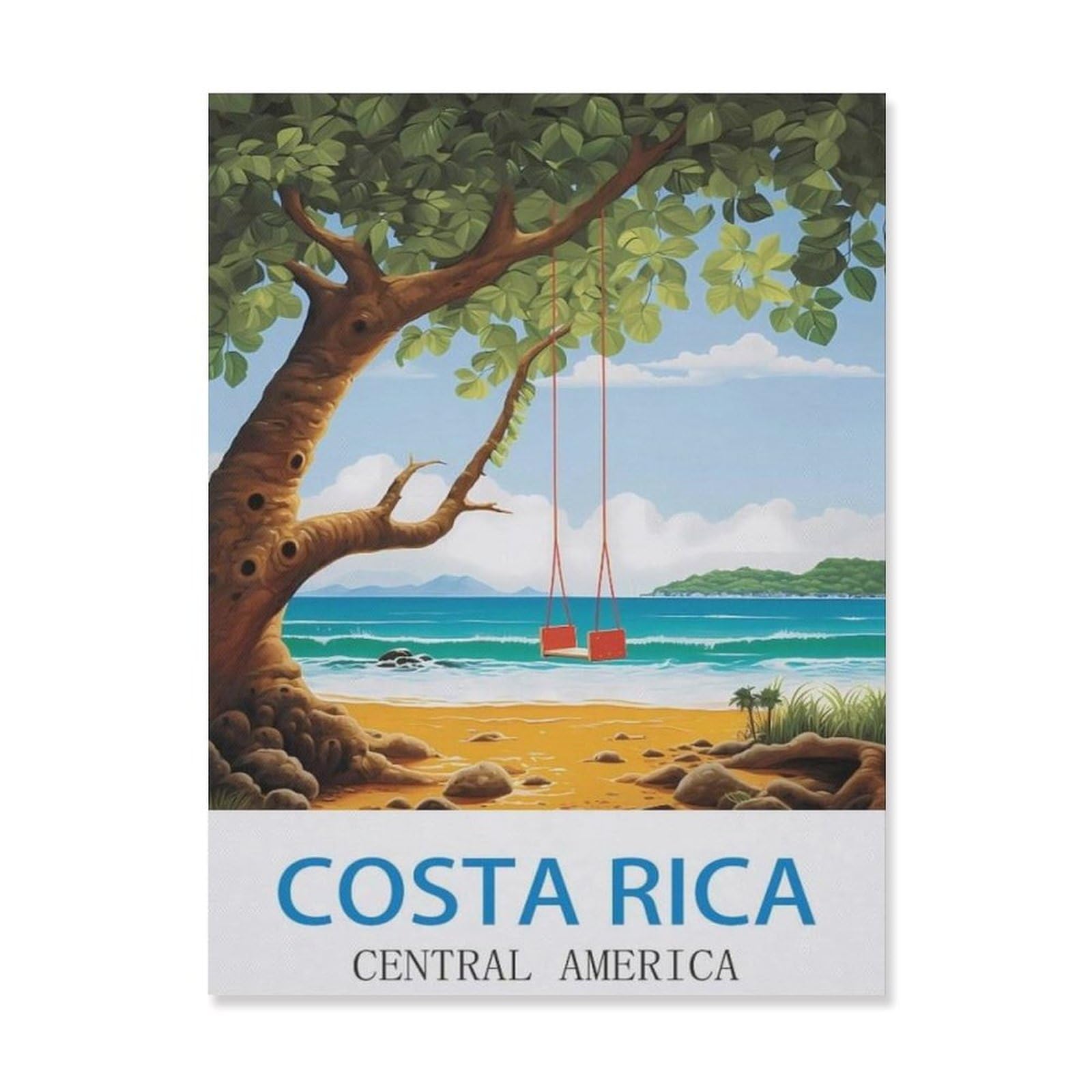 Costa Rica Central America，Metal Tin Sign,For Farmhouse Home Bathroom Garage Cafe Office Kitchen Restaurant Man Cave Vintage Art Wall Decor Poster(30x40cm）12x16 inch-EH2