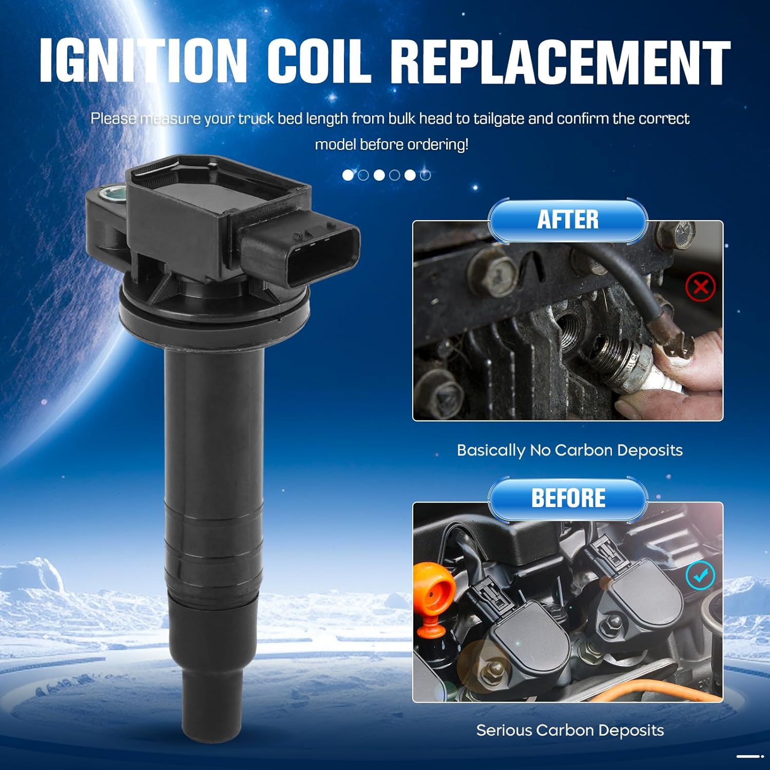 Set of 4 Ignition Coil and 4 Iridium Spark Plug Compatible with Toyota Prius Yaris Echo xA xB L4 1.5L Replacement for UF-316 C1304 5C1293 E346