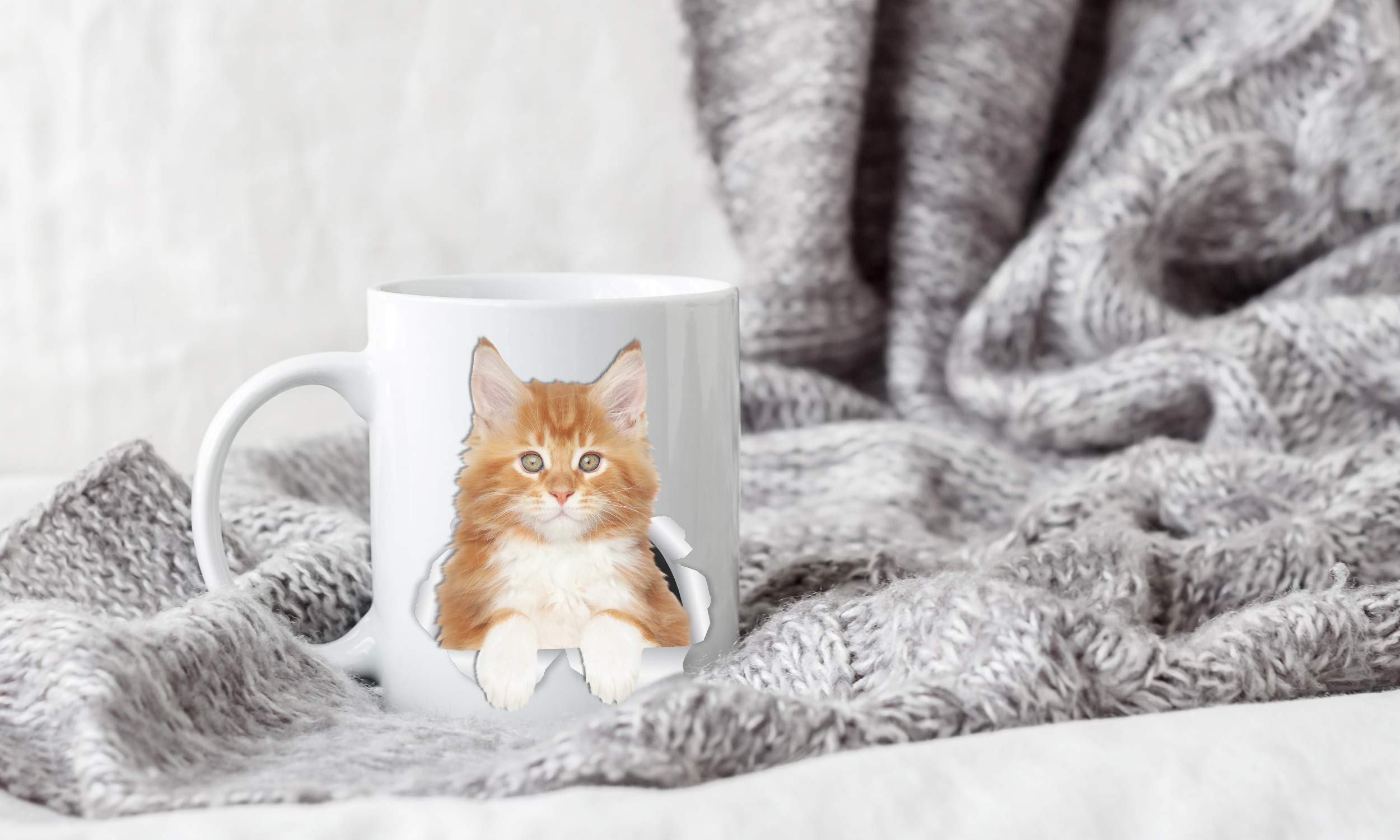 Hosoncovy Tazza in ceramica colorata a forma di gatto che cambia colore, novità calda sensibile al calore per latte, caffè, tè, tazza regalo tazza con manico
