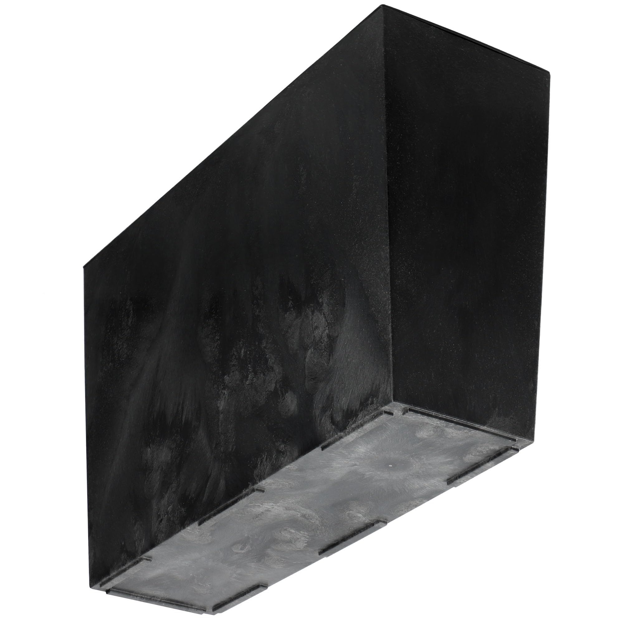 KADAX Blumenkasten aus Kunststoff, 18,5x55,7cm, 5 Farben, Blumentopf mit Bewässerungsbändern, Balkonkasten mit Einsatz, Pflanzkasten für Außen, Blumenkubel (Schwarz, Rechteckig Betonmuster)