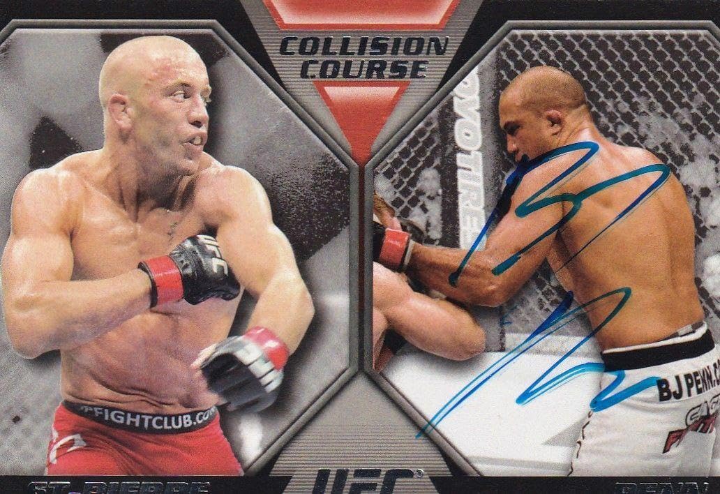 BJ Penn Signed 2011 Topps UFC Moment of Truth Collision Course Card #CC-SP w GSP - Autogr…